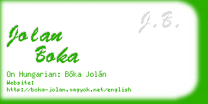 jolan boka business card