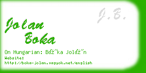 jolan boka business card